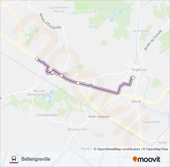 Plan de la ligne LIGNE 216 de bus
