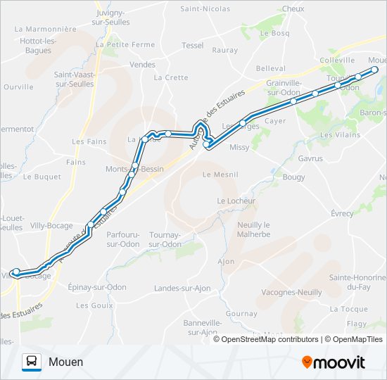 Plan de la ligne LIGNE 232 de bus