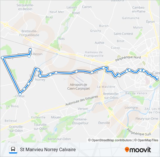 Plan de la ligne LIGNE 36 TWISTO de bus