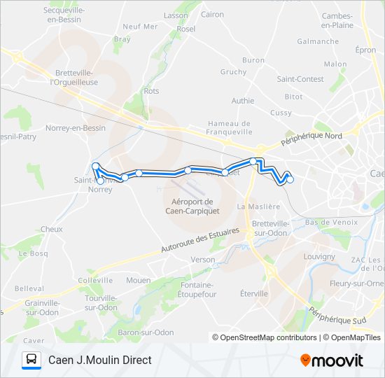 Plan de la ligne LIGNE 36 TWISTO de bus