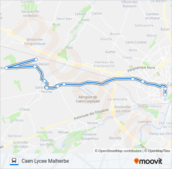 Plan de la ligne LIGNE 36 TWISTO de bus