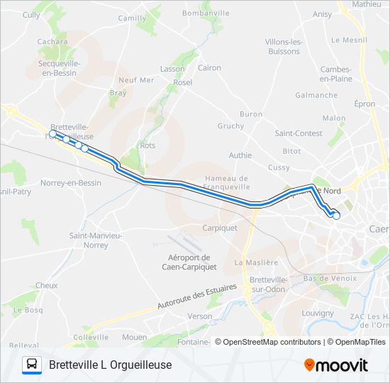 Mapa de LIGNE 130 TWISTO de autobús