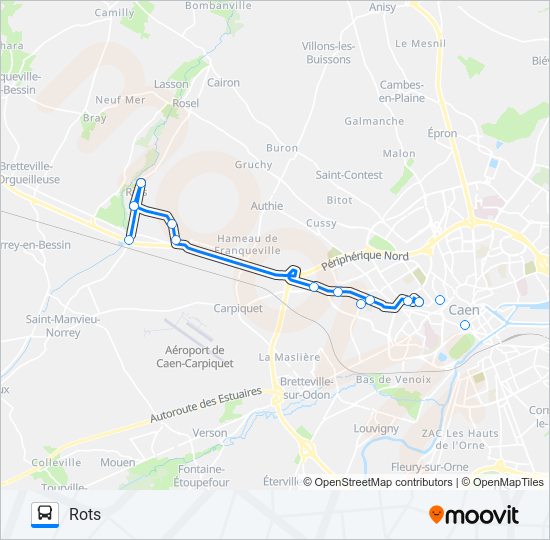 Mapa de LIGNE 130 TWISTO de autobús