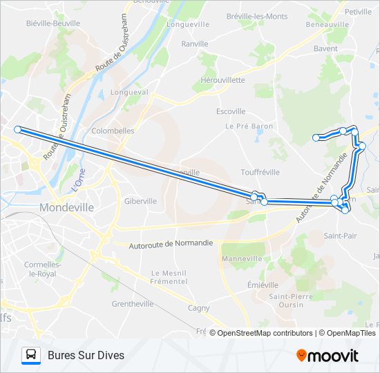 Mapa de LIGNE 136 TWISTO de autobús