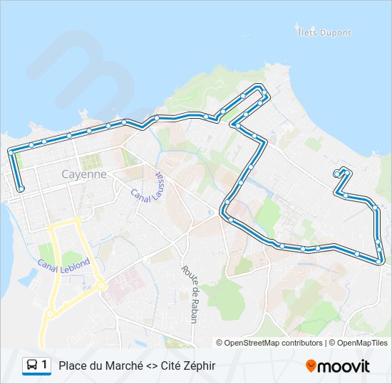 1 Bus Line Map