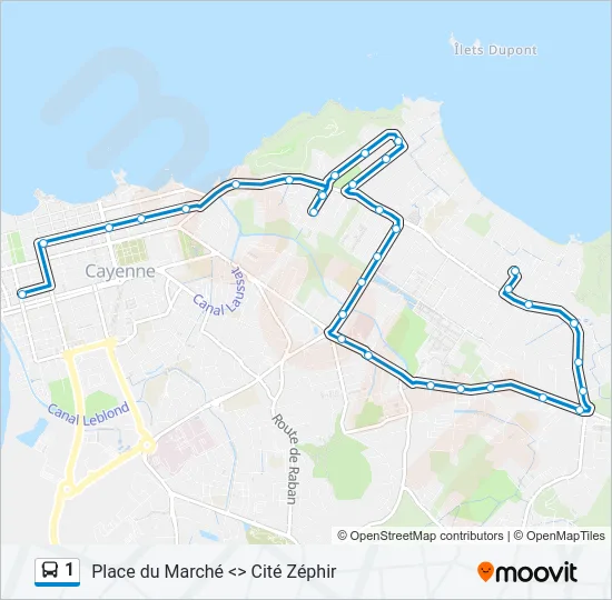 1 Bus Line Map