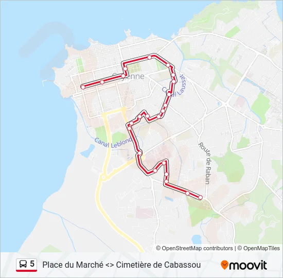 5 Bus Line Map