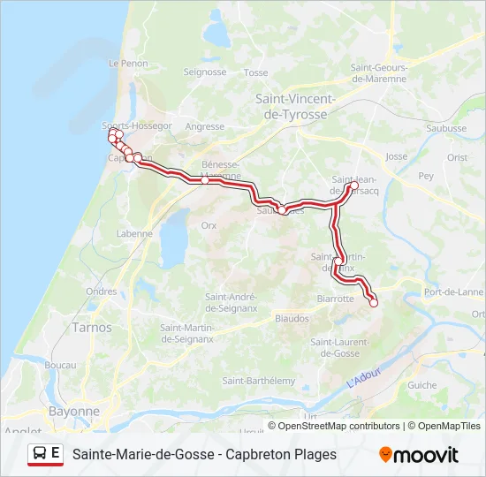 E Bus Line Map