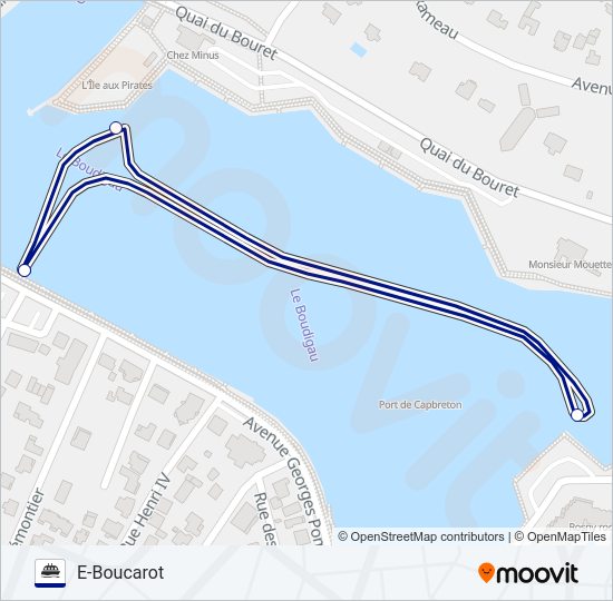 Plan de la ligne E-BOUCAROT de ferry