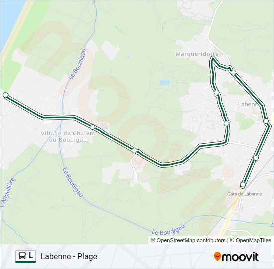 Plan de la ligne L de bus