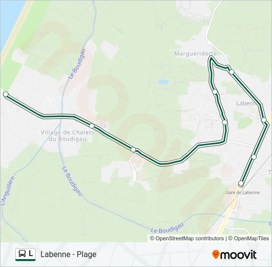 Plan de la ligne L de bus