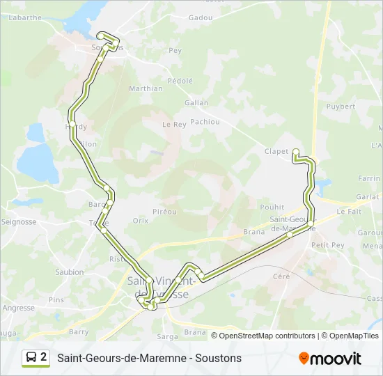 2 Bus Line Map
