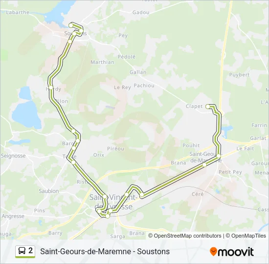 2 Bus Line Map