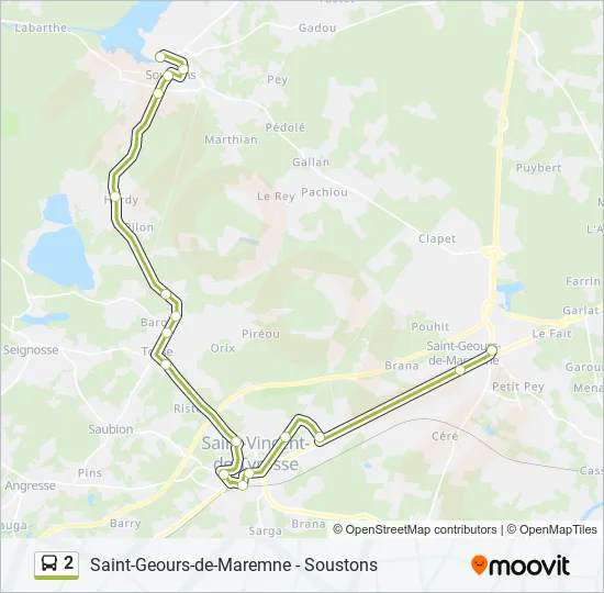 2 Bus Line Map