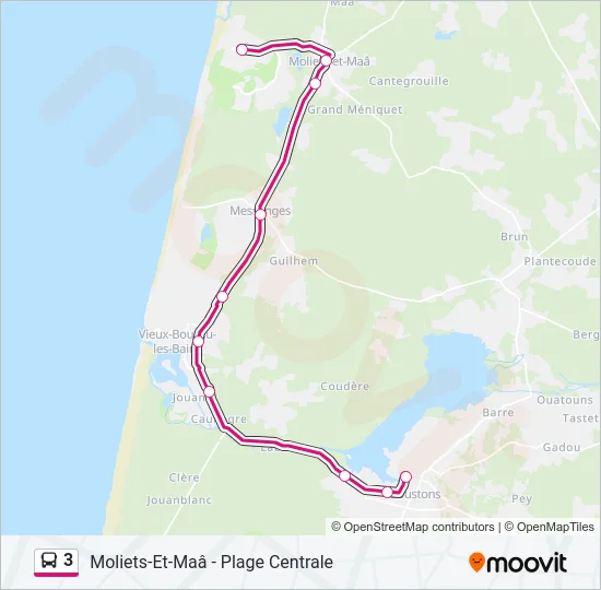 3 Bus Line Map