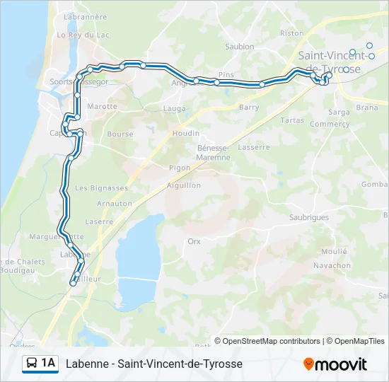 1A Bus Line Map