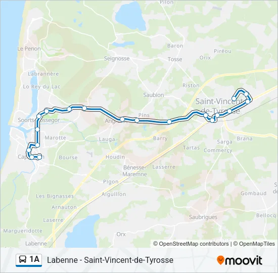 1A Bus Line Map