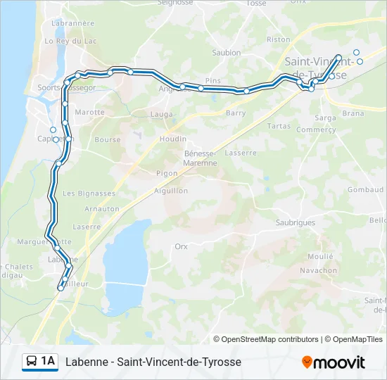 1A Bus Line Map