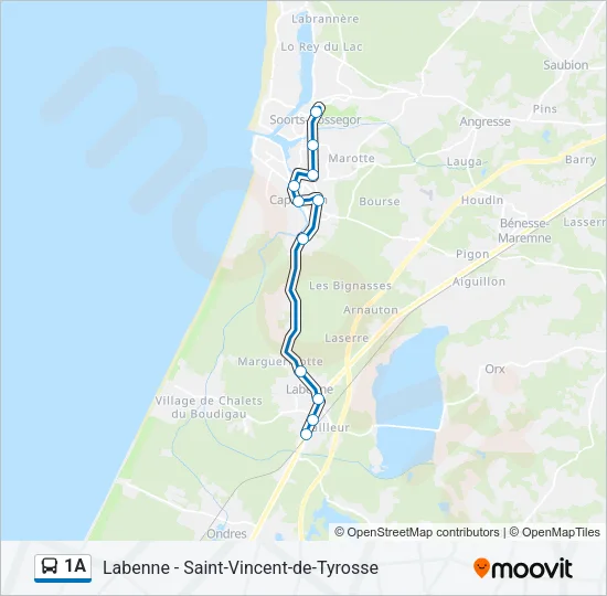 1A Bus Line Map