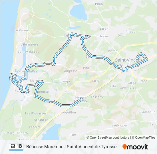 1B Bus Line Map