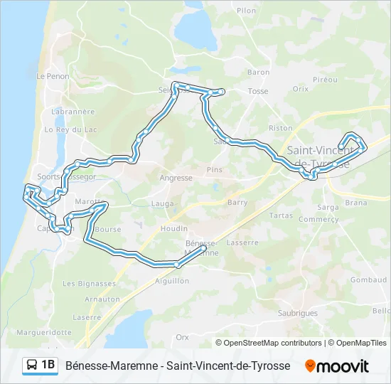 1B Bus Line Map