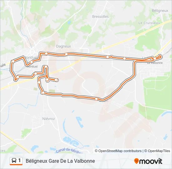 1 Bus Line Map
