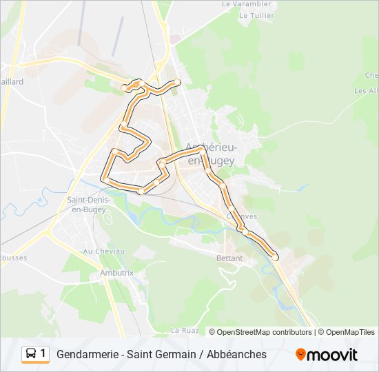 Mapa de 1 de autobús