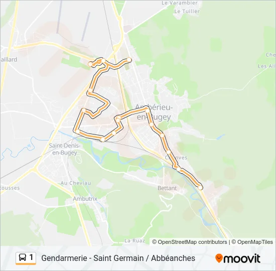 1 Bus Line Map