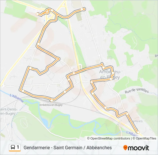 1 Bus Line Map