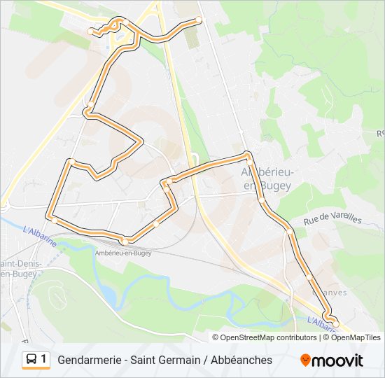 Plan de la ligne 1 de bus