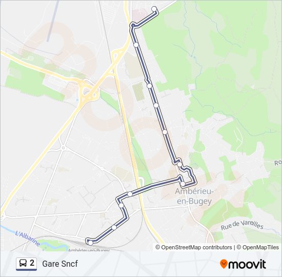 Plan de la ligne 2 de bus