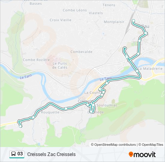 Plan de la ligne 03 de bus