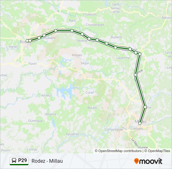 P29 bus Line Map