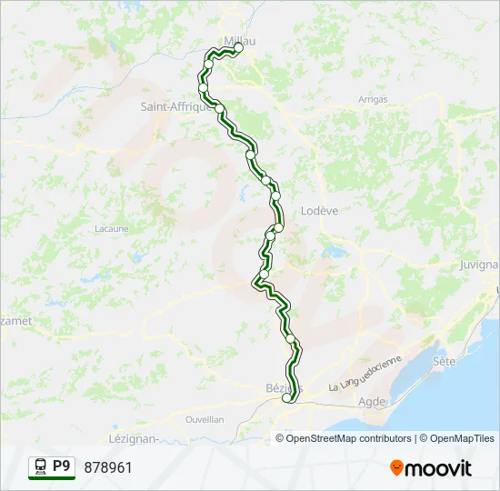 P9 Train Line Map
