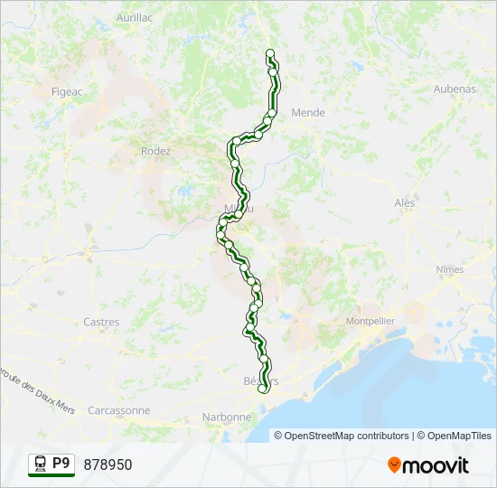 P9 Train Line Map