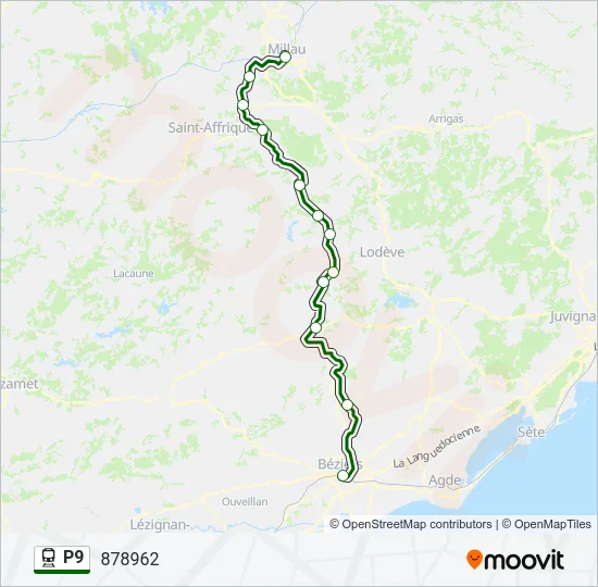 P9 Train Line Map