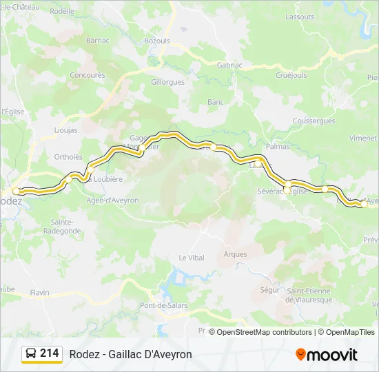 214 Bus Line Map