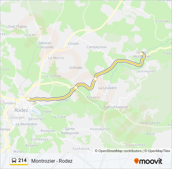 Plan de la ligne 214 de bus