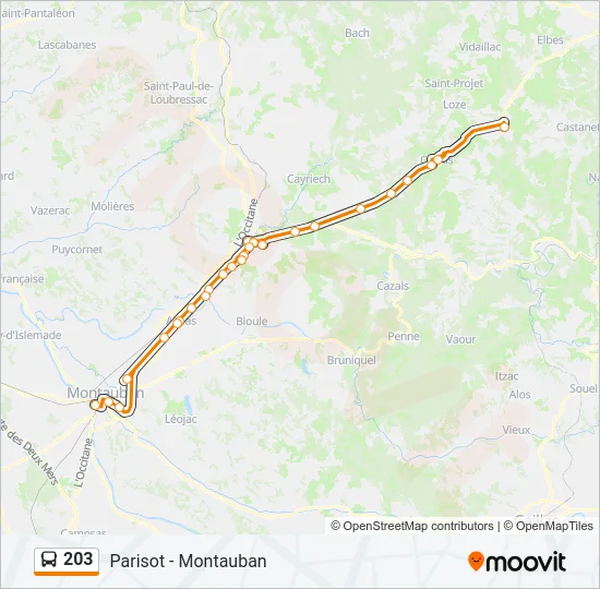 203 Bus Line Map