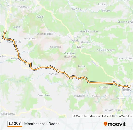 203 Bus Line Map