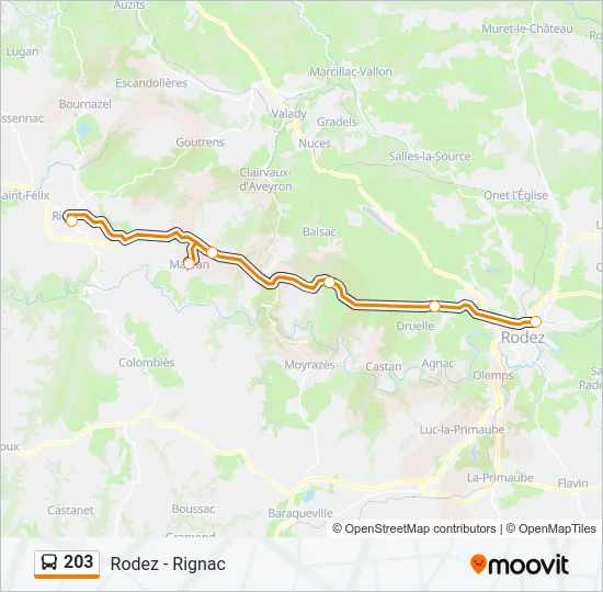 203 Bus Line Map