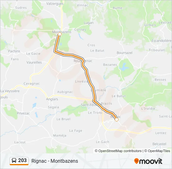 203 Bus Line Map