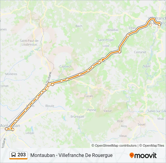 203 Bus Line Map