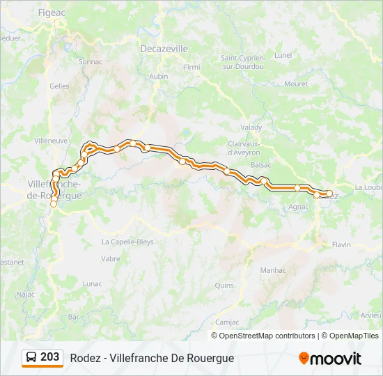 203 Bus Line Map