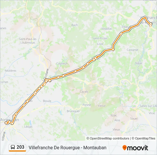 203 Bus Line Map