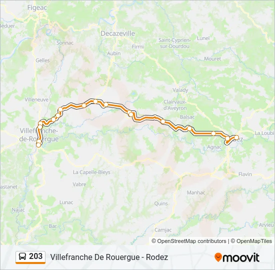 203 Bus Line Map