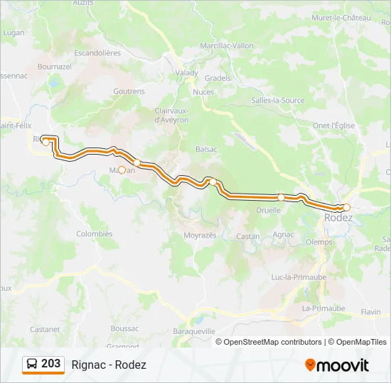 203 Bus Line Map
