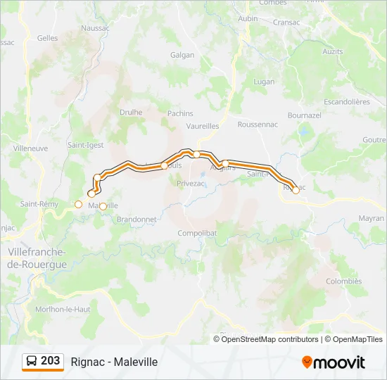 203 Bus Line Map