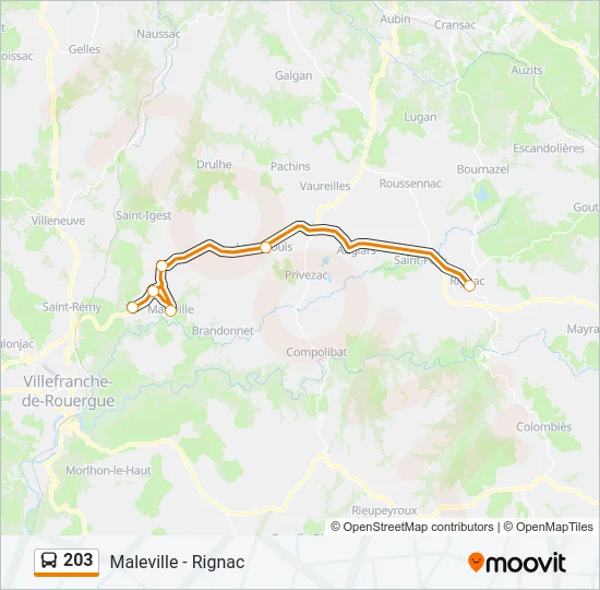 203 Bus Line Map