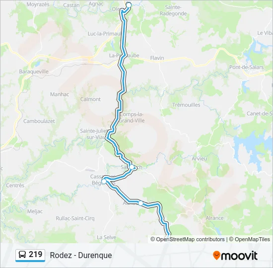 219 Bus Line Map